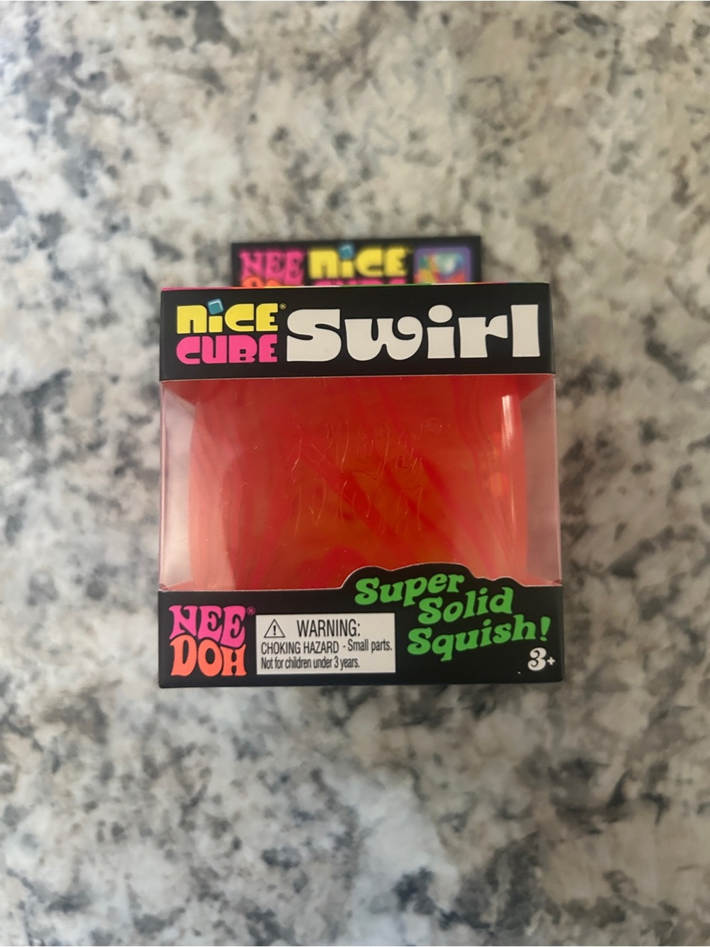 NeeDoh Schylling Nice Cube Swirl Orange Squishy Fidget Toy